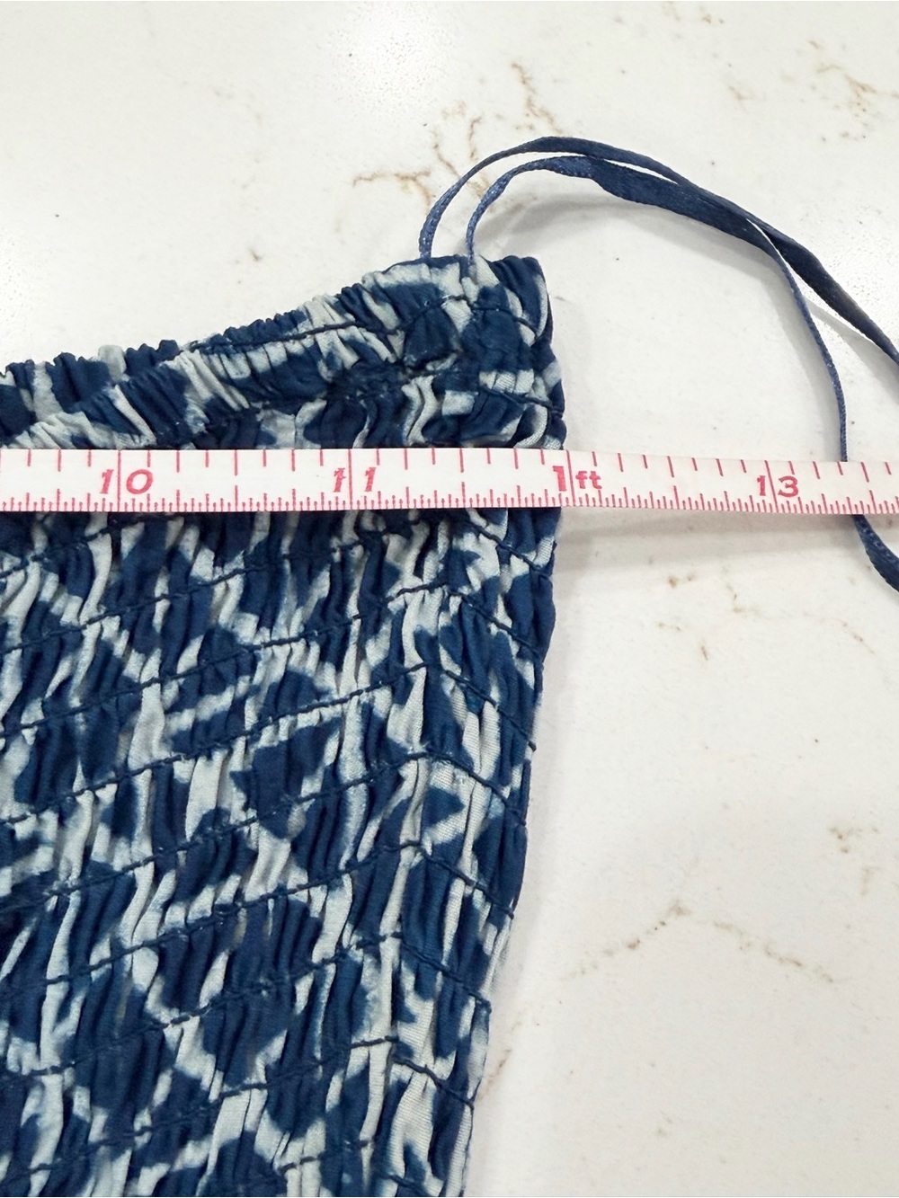 Rip Curl Blue & White Smocked Wide Leg Jumpsuit Coastal - Picture 8 of 9